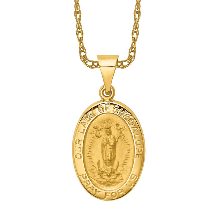 Lady of online Guadalupe Pendant 14k Yellow Gold Catholic Religious Virgin Mother Mary