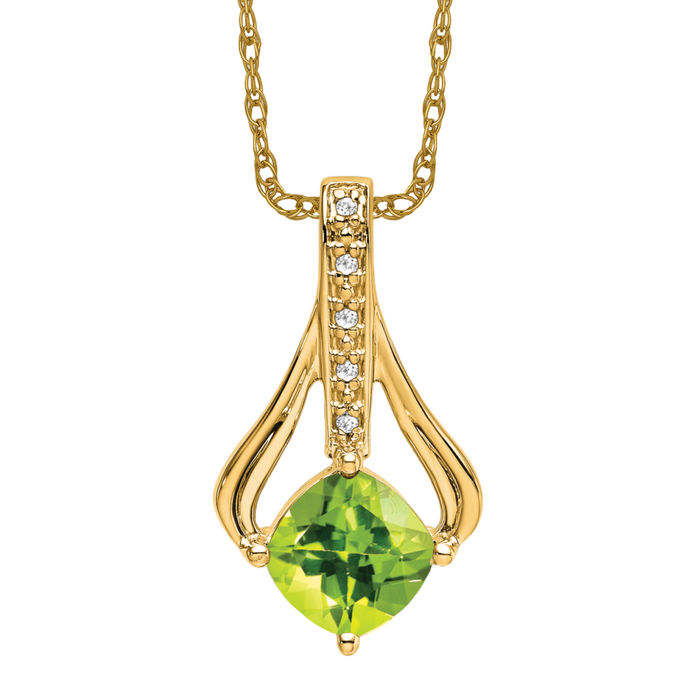 Achats Collier diamant péridot or jaune massif 14 carats