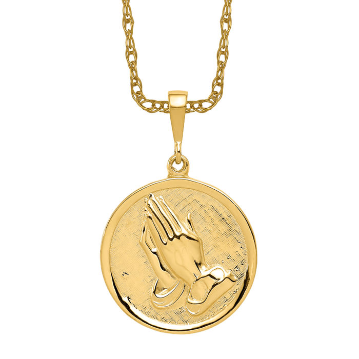 14K gold good serenity prayer pendant