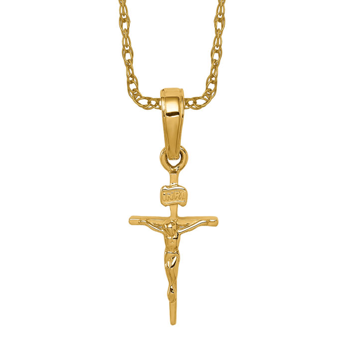 2024 Jesus Cross 14K Yellow Gold Small Pendan