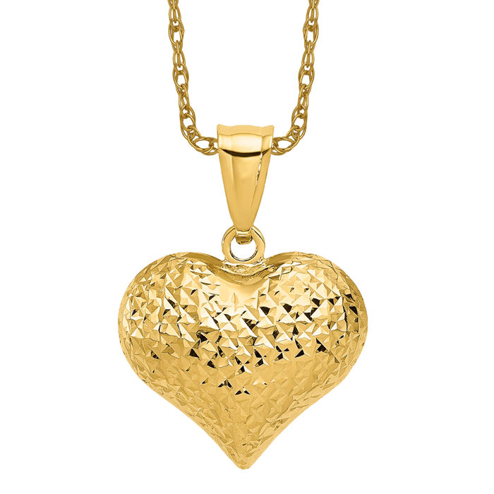 Heart Pendant 14K popular Yellow Gold Charm Wome