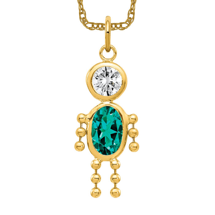 10k outlets Gold Pendant Boy Birthstone