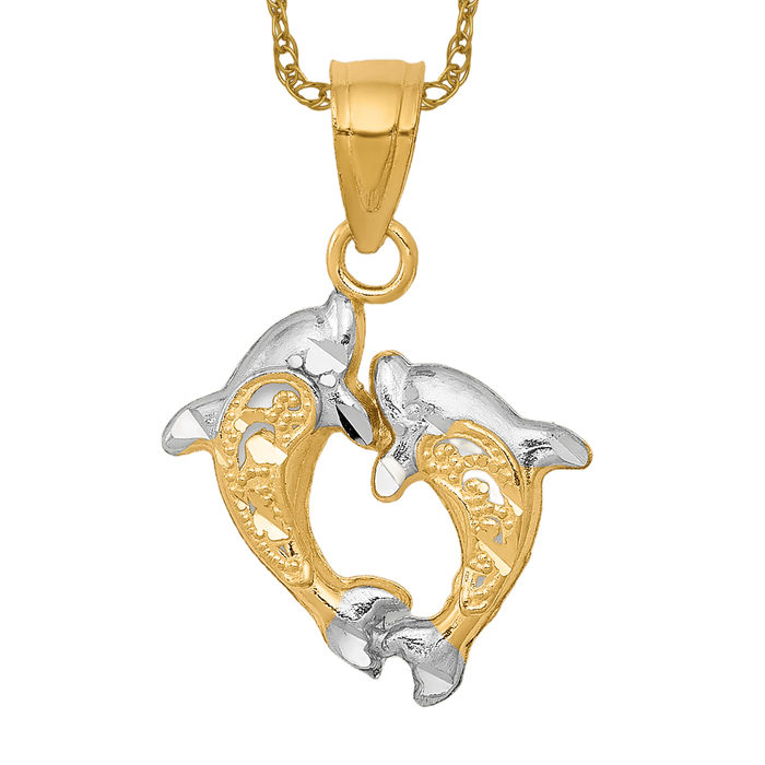 10k dolphin shops gold necklace