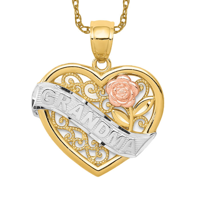 14k Two-tone deals Nana Heart Pendant New Charm