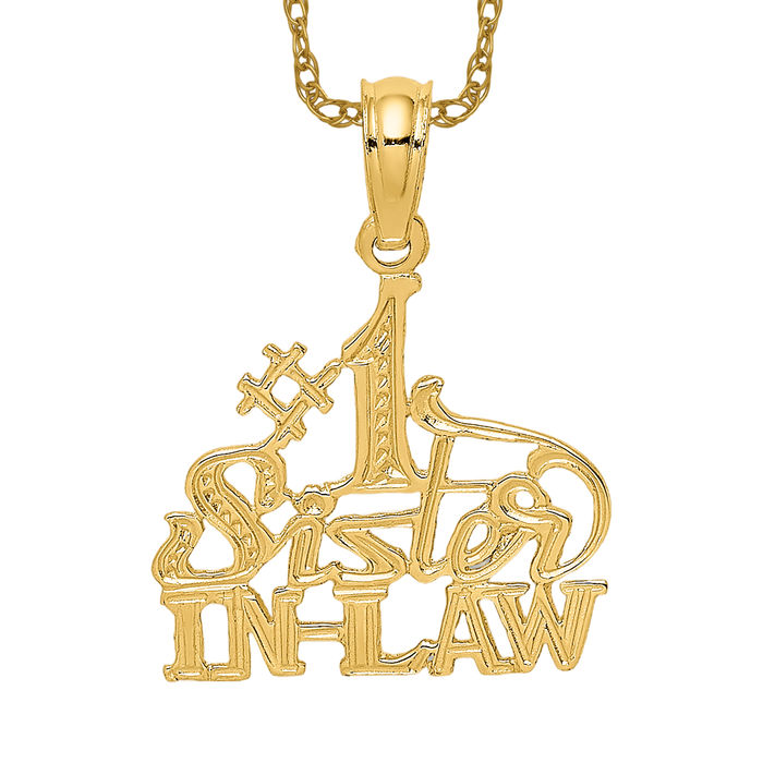 Collier meilleure belle soeur en or jaune économies massif 14 carats