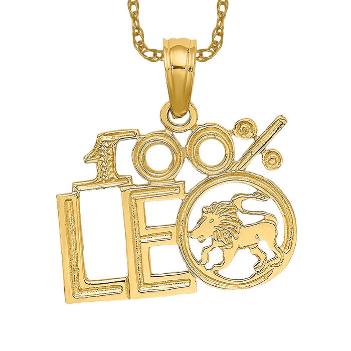 14k high quality solid gold zodiac leo pendant