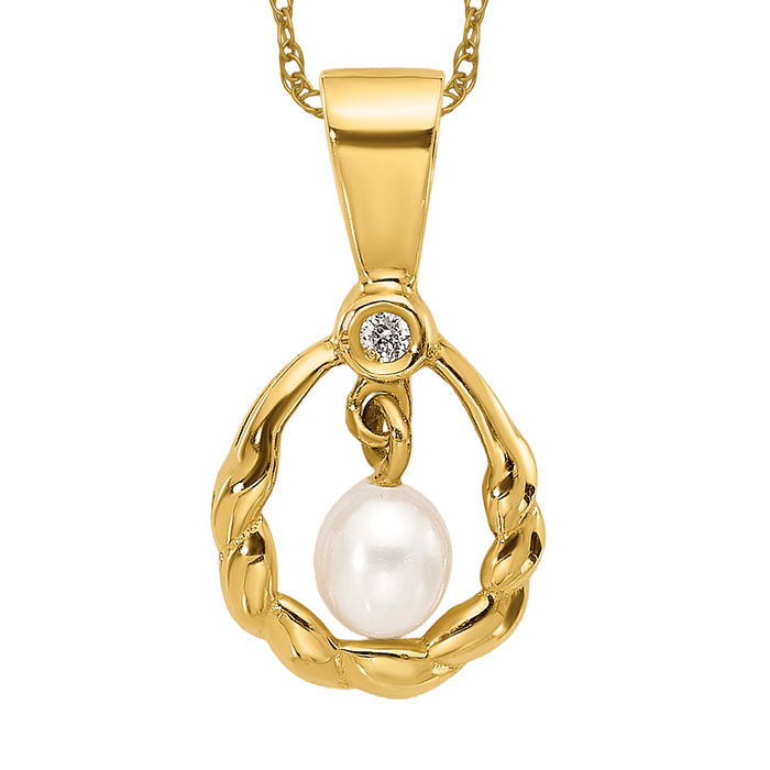 Teardrop Pearl hotsell Pendant 14K Yellow Gold