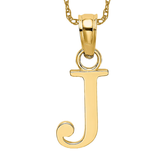 Halskette 14 Karat massiv Gelbgold Buchstabe J Initialen - Bild 9 von 12