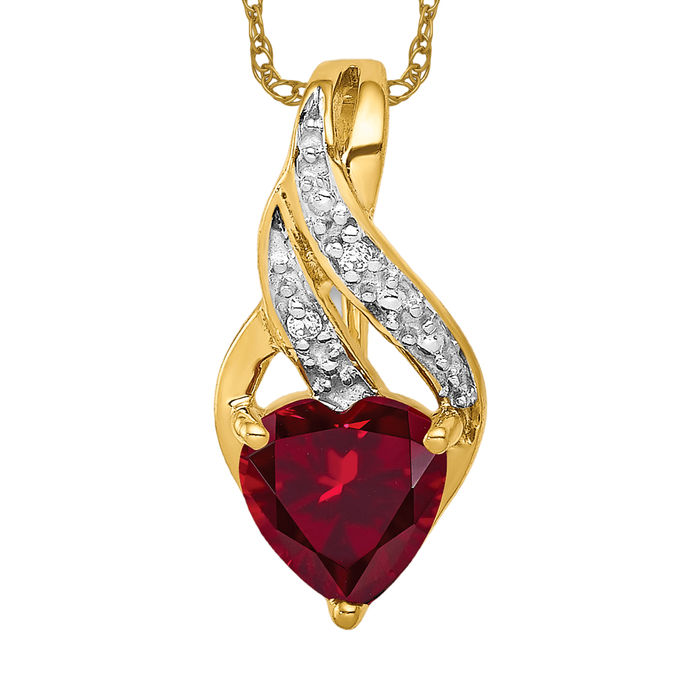 14k White Gold Diamond And Ruby Heart Chain Slide Pendant 14k White Gold Diamond And Ruby Heart Chain Slide Pendant