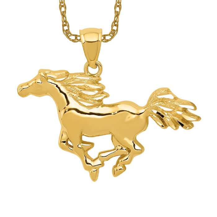 Collar caballo oro amarillo macizo 14k - Imagen 9 de 12