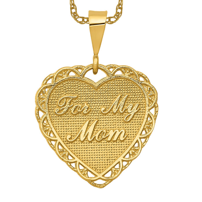 14k solid gold Mom charm Pendant deals