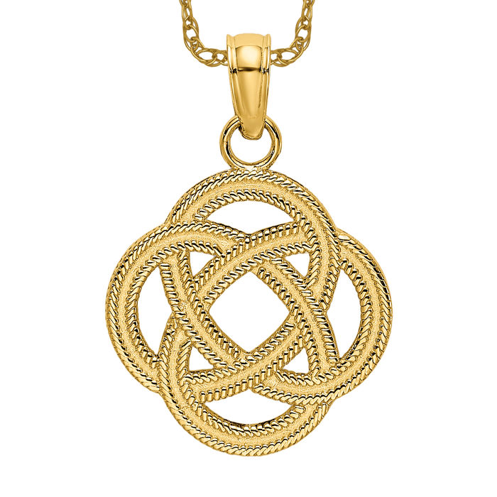 14k Gold Small Celtic Eternity Knot Circle Charm Pendant 14k Gold Small Celtic Eternity Knot Circle Charm Pendant