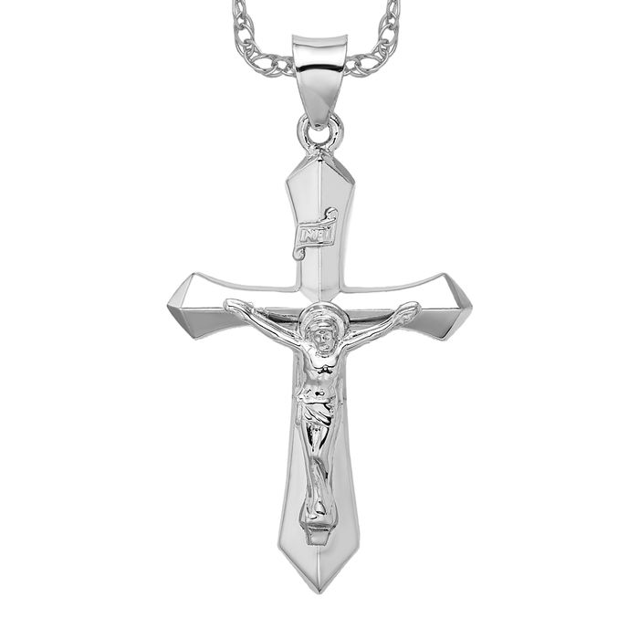 925 Sterling Silver Inri Jesus Crucifix Cross Necklace | eBay