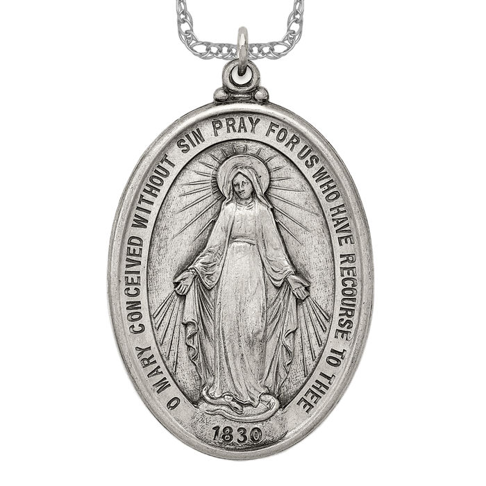 925 Sterling Silver Our Lady of Miraculous Necklace | eBay