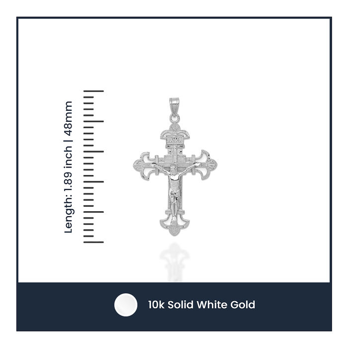 Solid 10K White Gold outlet Cross Religious Pendant