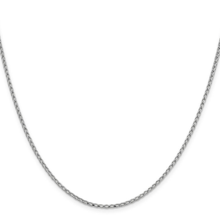 14K Solid White Gold 2.1mm Franco Link Chain Necklace