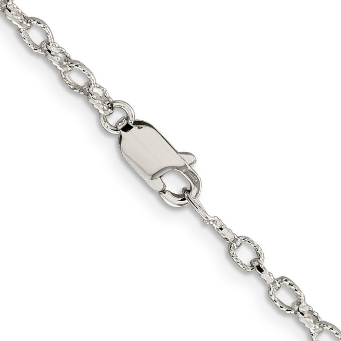 925 Sterling Silver 3mm Cable Rolo Link Chain Belcher Necklace