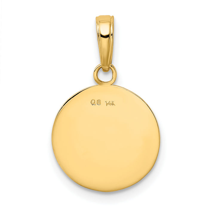 10K Solid Yellow Gold Baseball Necklace Softball Charm Sports Pendant