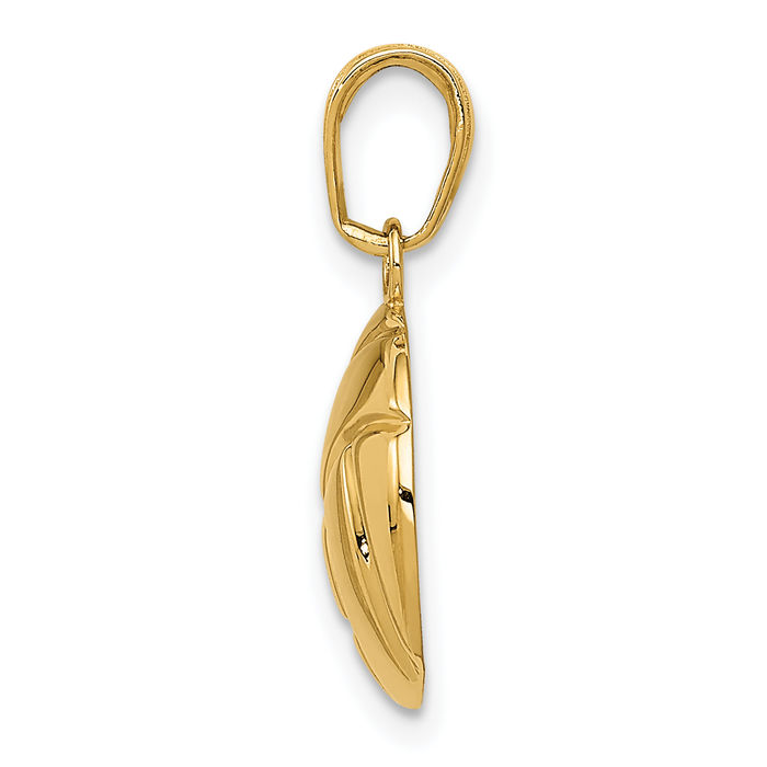 10K Solid Yellow Gold Volleyball Necklace Charm Sports Pendant