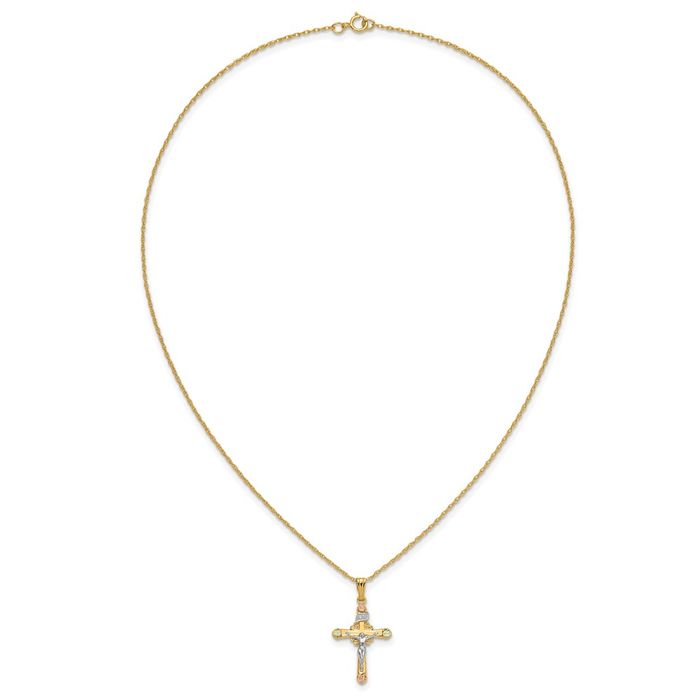 12K cross top & 14K chain