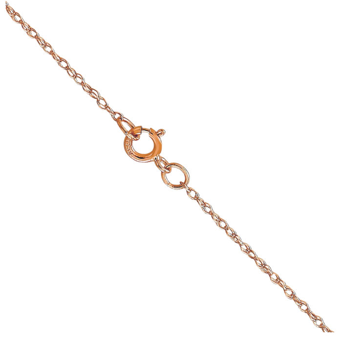 10K Solid Rose Pink Gold 0.6mm Cable Rope Chain Twisted Link Necklace