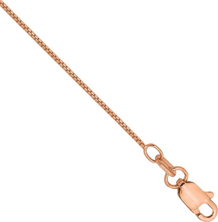 10K Solid Rose Pink Gold 0.7mm Box Link Chain Anklet Summer Beach Foot Ankle Bracelet