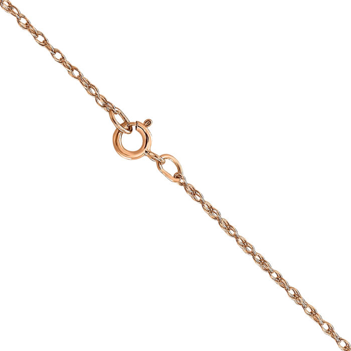 10K Solid Rose Pink Gold 0.7mm Cable Rope Chain Twisted Link Necklace