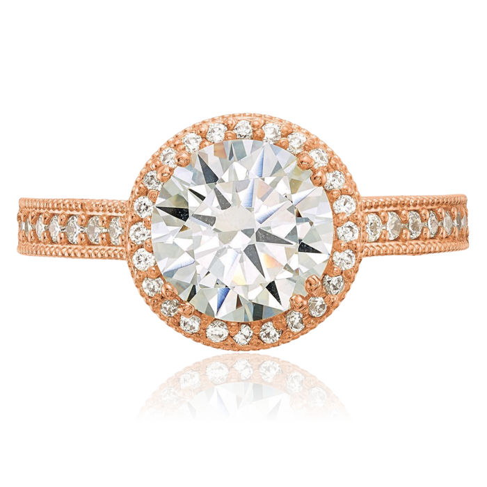 10K Solid Rose Pink Gold Cubic Zirconia CZ Engagement Ring