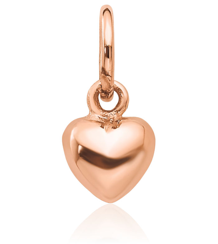 10K Solid Rose Pink Gold Heart Necklace Love Pendant Charm