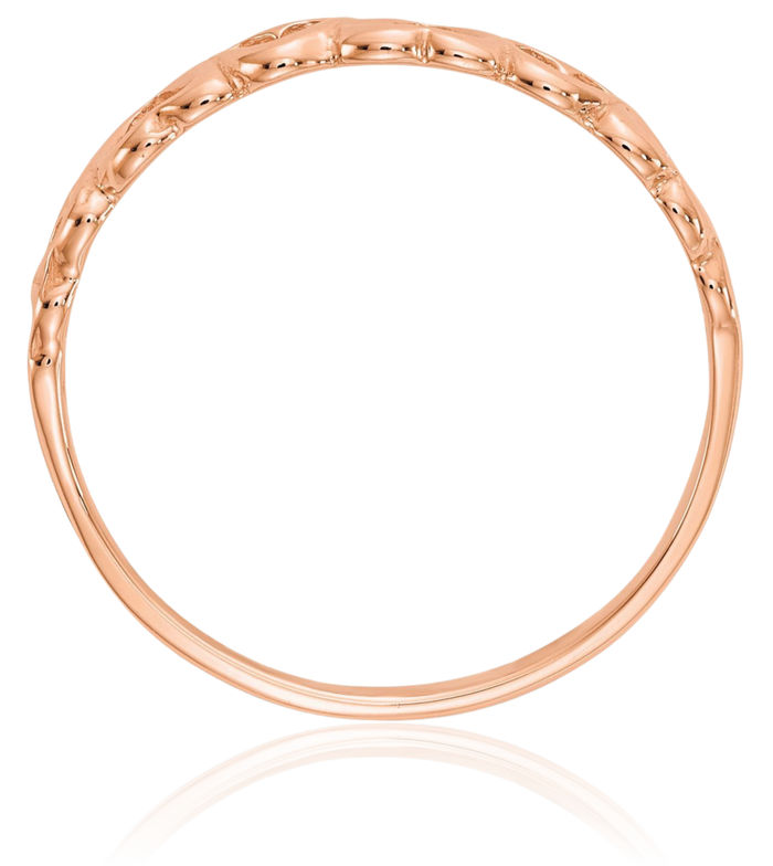 10K Solid Rose Pink Gold Heart Ring Love Band