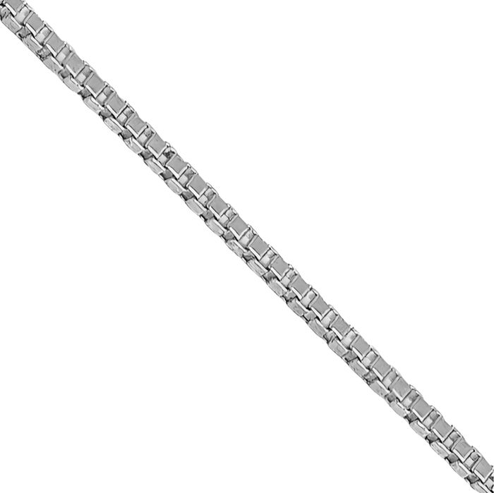 10K Solid White Gold 0.5mm Box Link Chain Necklace