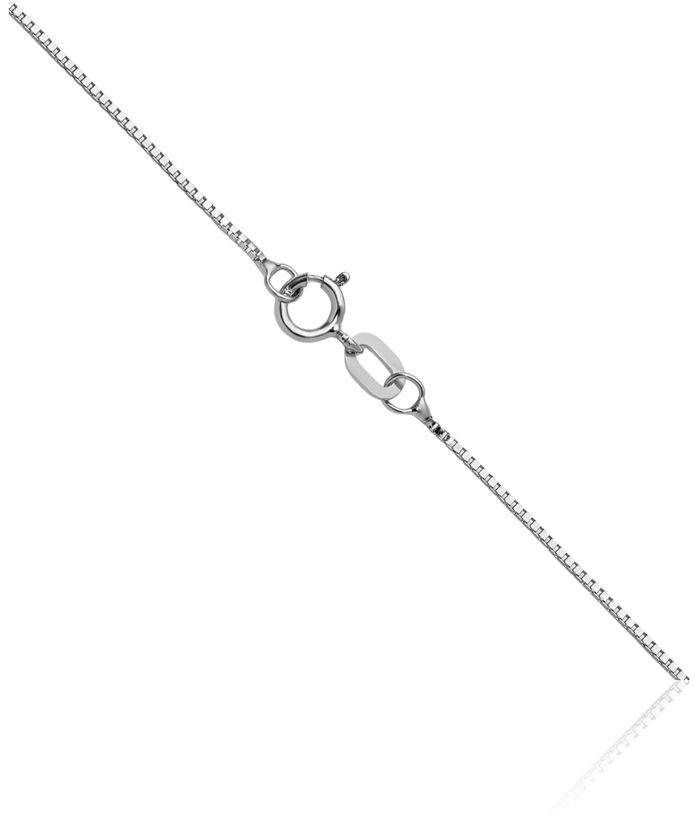 10K Solid White Gold 0.7mm Box Link Chain Necklace