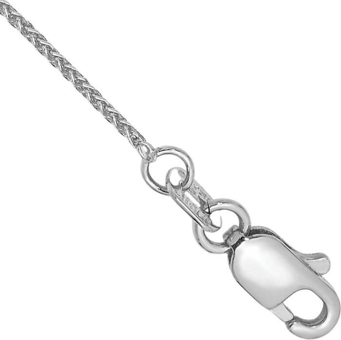 10K Solid White Gold 0.85mm Spiga Wheat Link Chain Anklet Summer Beach Foot Ankle Bracelet