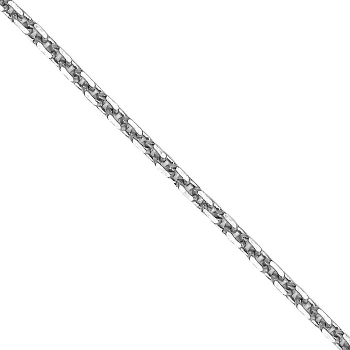 10K Solid White Gold 0.8mm Round Cable Rolo Link Chain Belcher Necklace