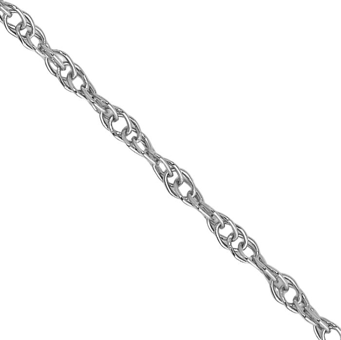 10K Solid White Gold 0.95mm Cable Rope Chain Twisted Link Necklace