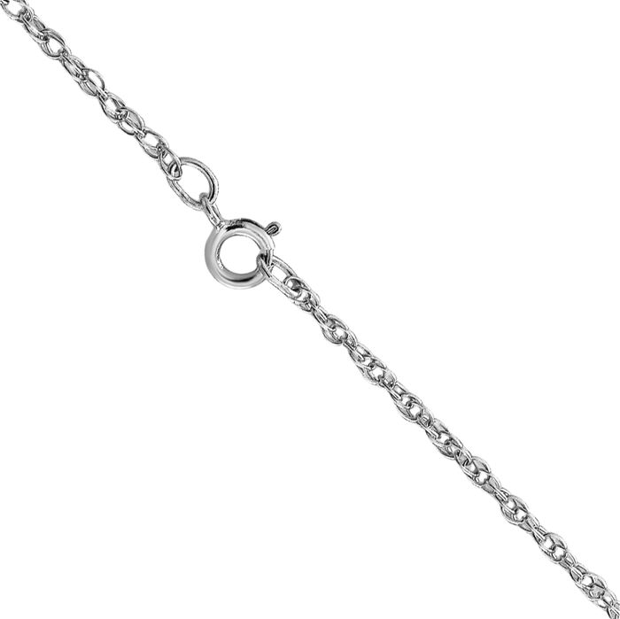 10K Solid White Gold 1.15mm Cable Rope Chain Twisted Link Necklace