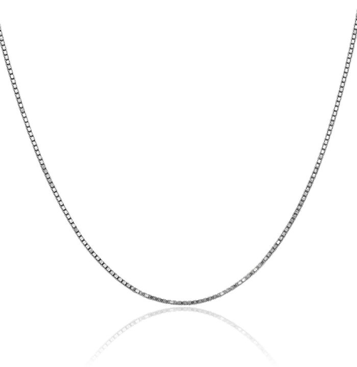 10K Solid White Gold 1.1mm Box Link Chain Necklace