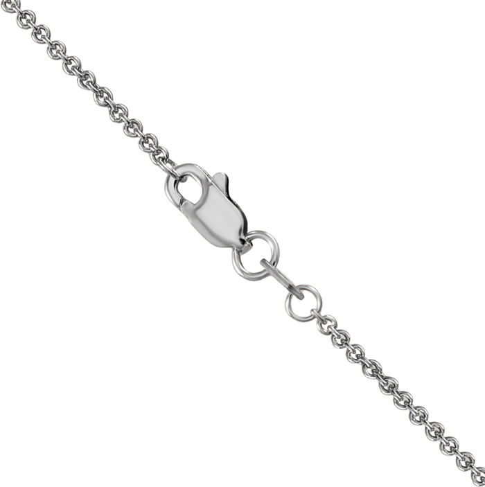 10K Solid White Gold 1.4mm Round Cable Rolo Link Chain Belcher Necklace