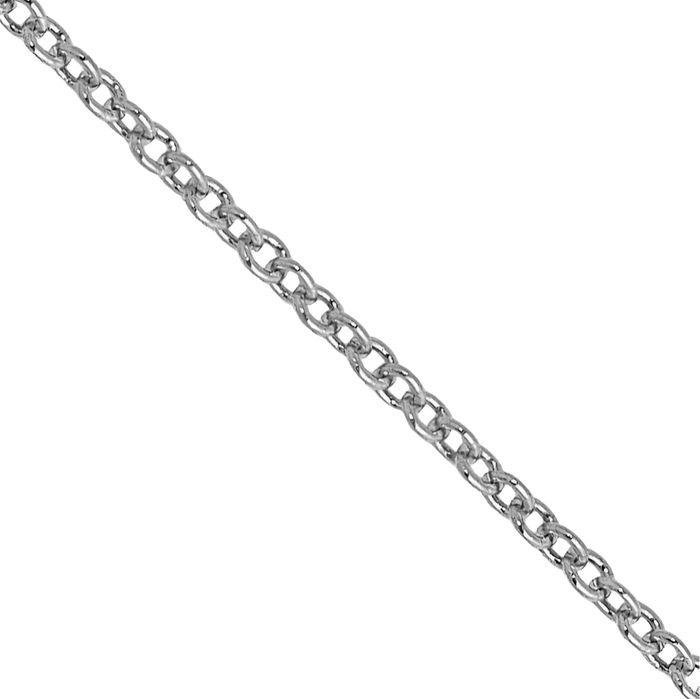 10K Solid White Gold 1mm Round Cable Rolo Link Chain Belcher Necklace