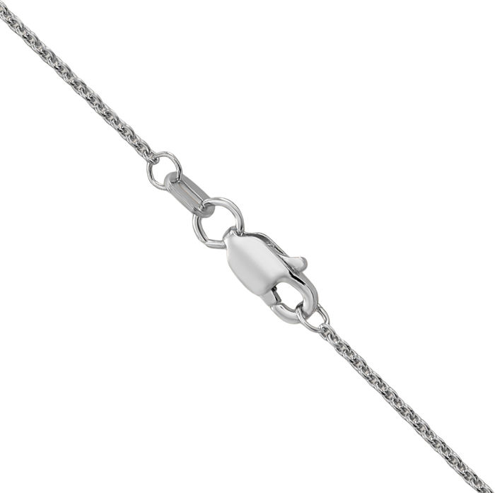 10K Solid White Gold 1mm Round Cable Rolo Link Chain Belcher Necklace