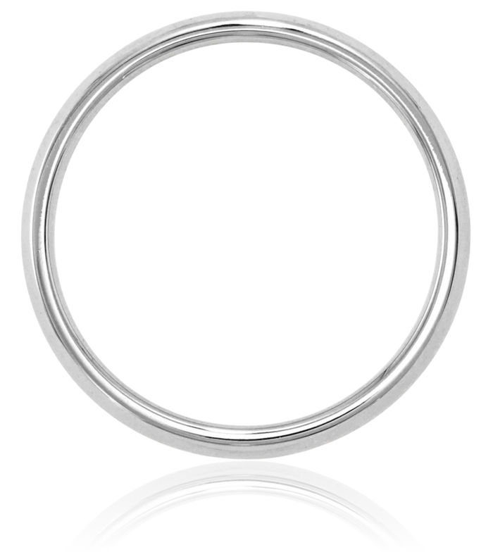 10K Solid White Gold 2.5mm Knife Edge Comfort Fit Plain Classic Wedding Band Ring