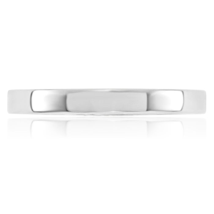10K Solid White Gold 3mm Comfort Fit Plain Classic Wedding Band Ring