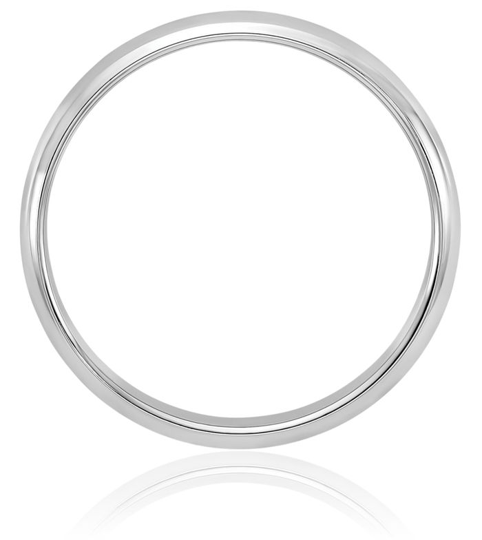10K Solid White Gold 3mm Half Round Plain Classic Wedding Band Ring