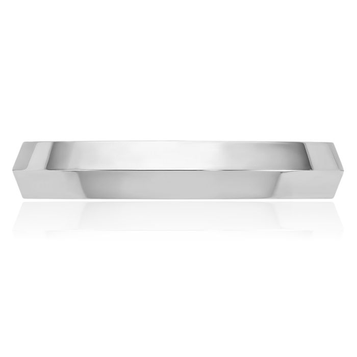 10K Solid White Gold 4mm Knife Edge Comfort Fit Plain Classic Wedding Band Ring