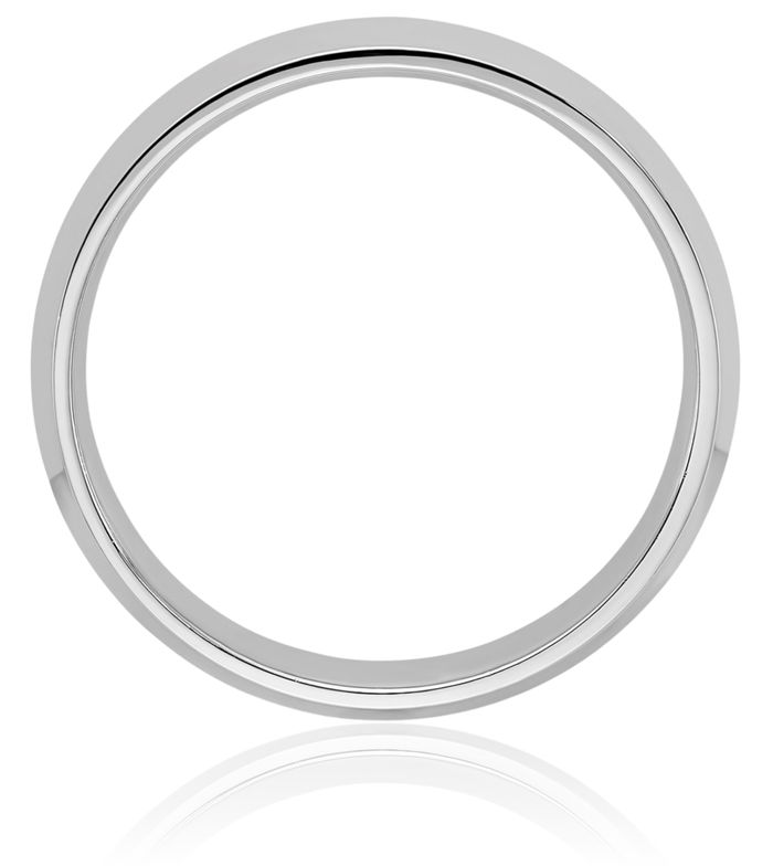 14K Solid White Gold 4mm Knife Edge Comfort Fit Plain Classic Wedding Band Ring