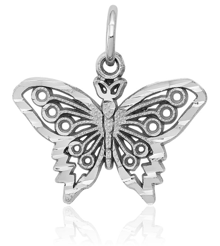 10K White Gold Butterfly Necklace