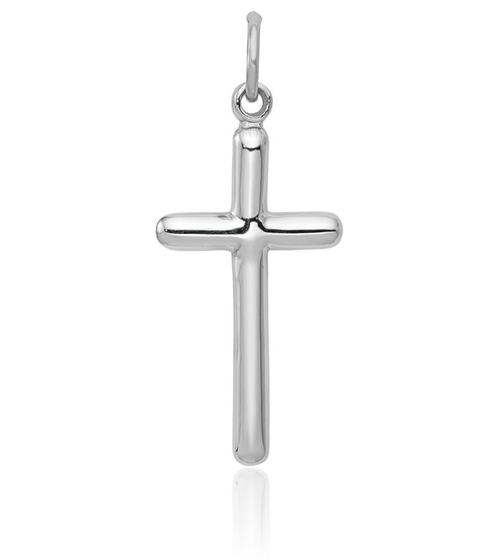 10K Solid White Gold Latin Mexican Holy Cross Necklace Religious Chain Pendant Jesus Christ Charm