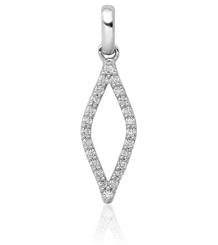 10K Solid White Gold Diamond Necklace Chain Pendant Charm