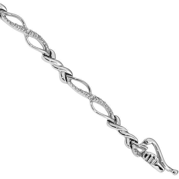 10K Solid White Gold Diamond Tennis Bracelet