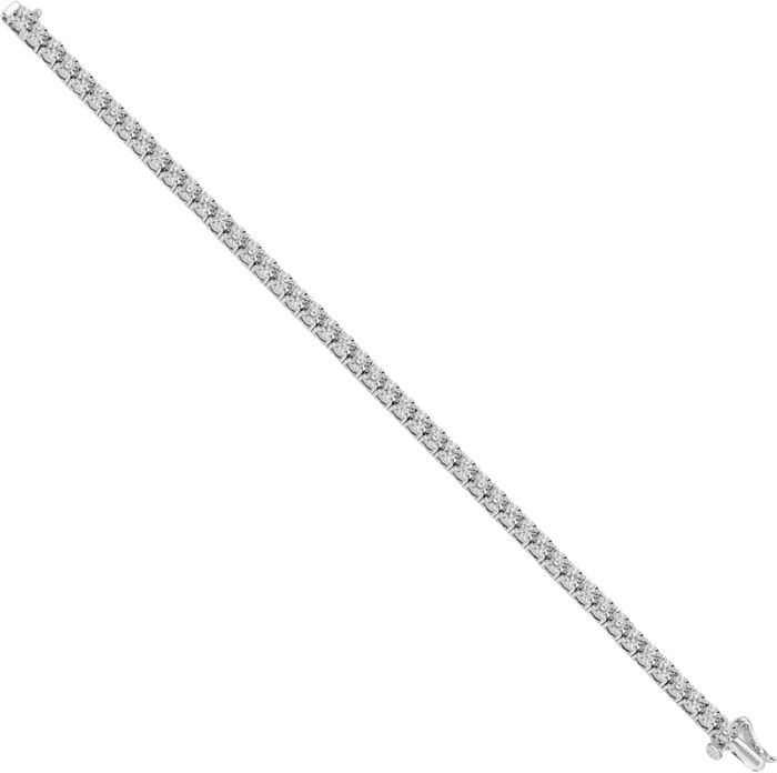 10K Solid White Gold Diamond Tennis Bracelet
